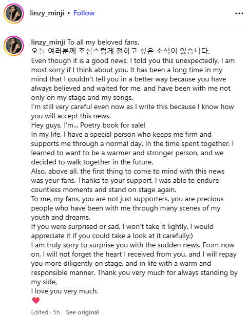 Source: linzy minji (INSTAGRAM)